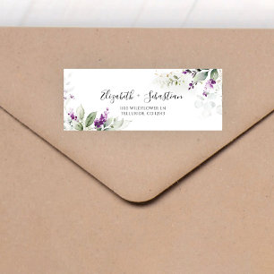 Purple Greenery Lavender Adresse de retour Étiquet