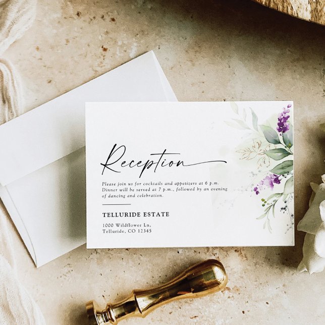 Purple Greenery Lavender Wedding Enclosure Cards (Creator Uploaded)