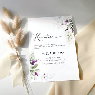 Purple Greenery Lavender Wedding Enclosure Cards
