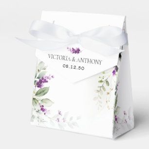 Purple Greenery Lavender Wedding Favour Box