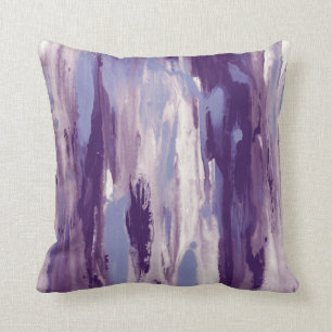 Purple Grey Abstract Throw Pillow