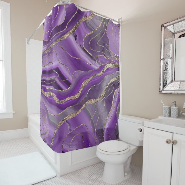 Purple Grey Agate Gold Glitter Glam #1  (In Situ)