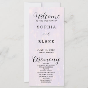 Purple Grey and White Modern Wedding Program