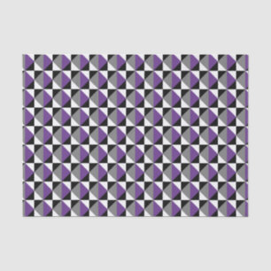 Purple, Grey, Black and White Square and Diamond Tissue Paper