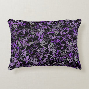 Purple Grey Black Triangle Seamless Pattern Accent Pillow