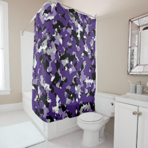 Purple Grey Black White Camouflage Camo Print