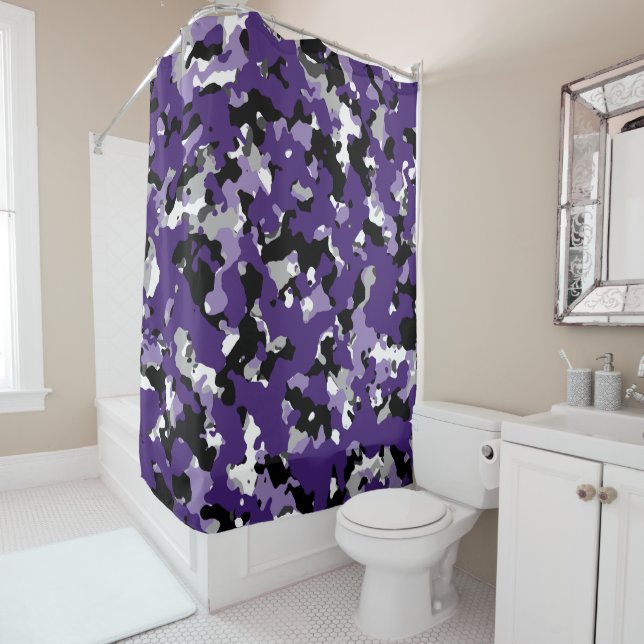 Purple Grey Black White Camouflage Camo Print (In Situ)