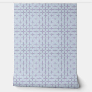 Purple Grey-Blue Compass Star Pattern Retro Style Wallpaper