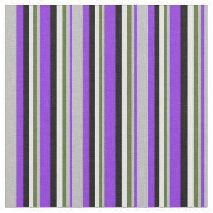 Purple, Grey, Dark Olive Green, Light Cyan & Black Fabric
