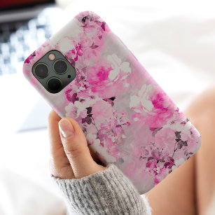 Purple grey floral watercolor romantic flowers pat iPhone x case