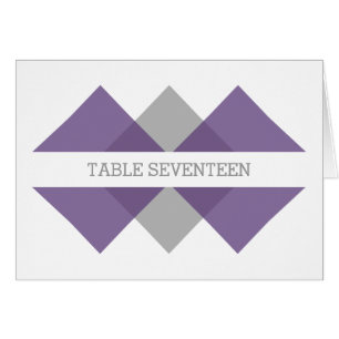 Purple Grey Geometric Triad Table Number Card