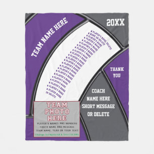 Purple, Grey, Gift Ideas for Volleyball Coaches, Fleece Blanket