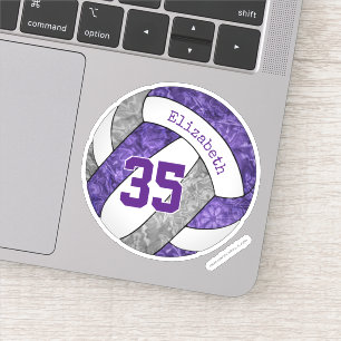purple grey girls' volleyball player name number
