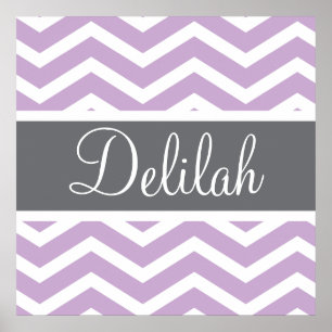 Purple Grey Grey Chevron Custom Poster