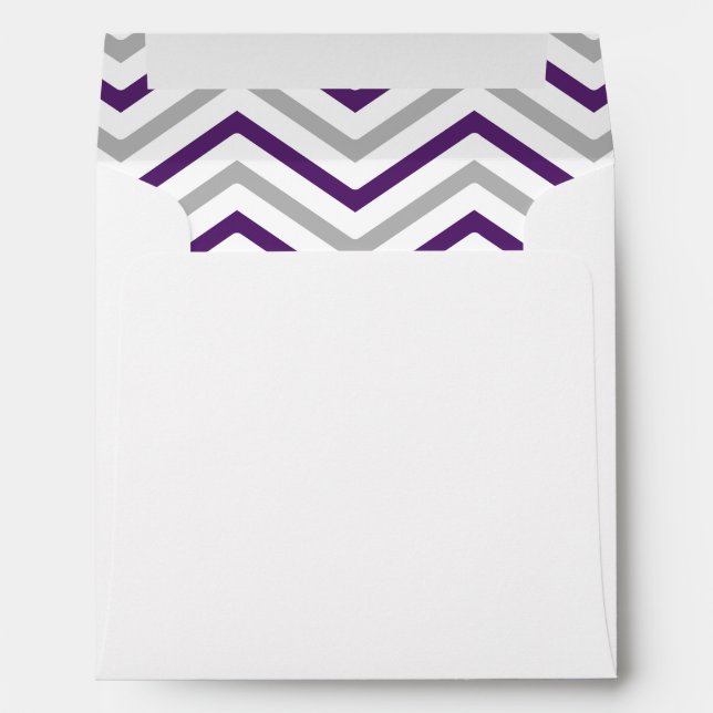 Purple Grey Grey Chevron Lined Envelope (Back (Bottom))