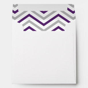 Purple Grey Grey Chevron Lined Envelope