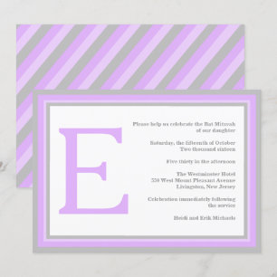 purple grey invitation