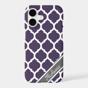 Purple & Grey Lattice Custom Name