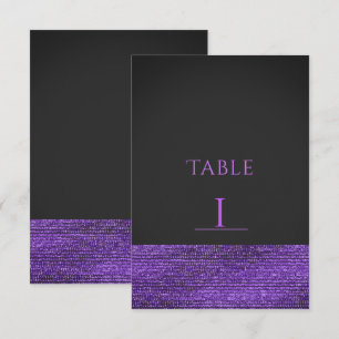 Purple Grey Modern Glam Sequins Table Number Card