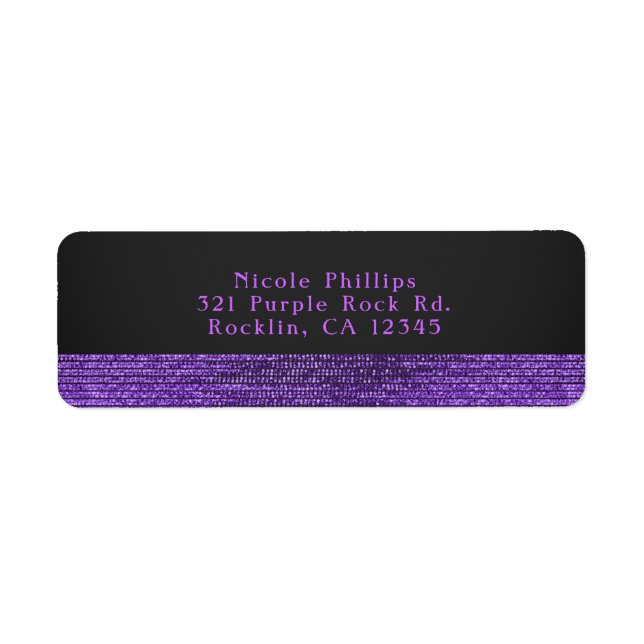 Purple Grey Moderne Glam Sequins Party Invitation (Devant)
