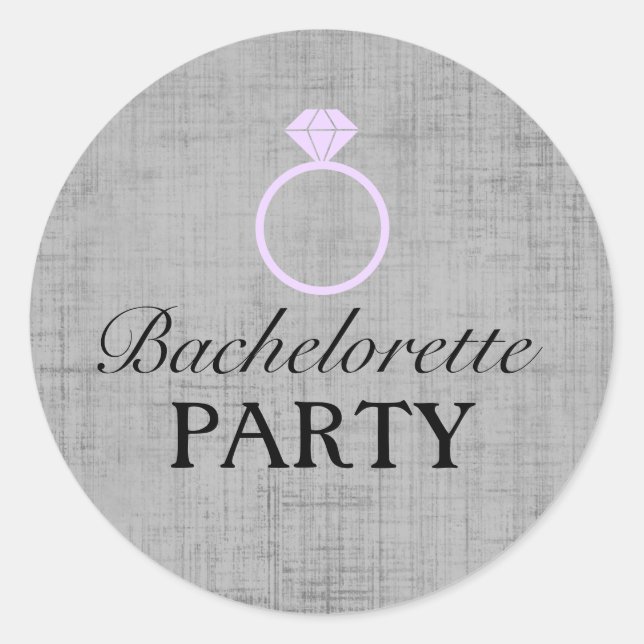 Purple & Grey Ring Design Bachelorette Sticker (Front)
