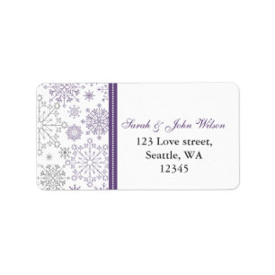 purple grey snowflake mod  return address label