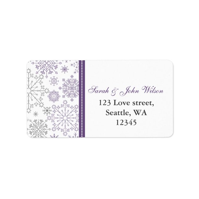 purple grey snowflake mod  return address label (Front)