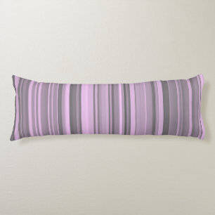Purple Grey Stripes Body Pillow