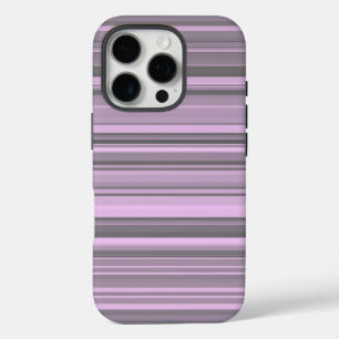 Purple Grey Stripes iPhone 16 Pro Case
