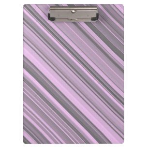 Purple Grey Stripes Clipboard