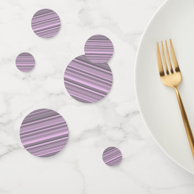 Purple Grey Stripes Confetti (Group)