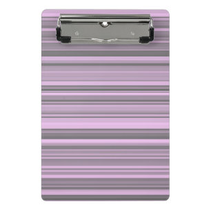 Purple Grey Stripes Mini Clipboard