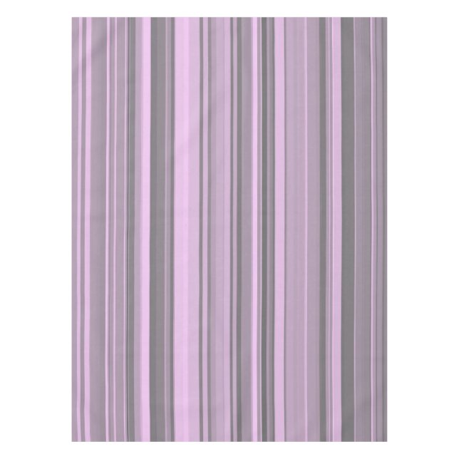 Purple Grey Stripes Tablecloth (Front)