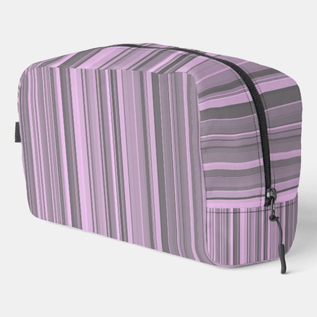 Purple Grey Stripes Toiletry Bag (Right Corner)