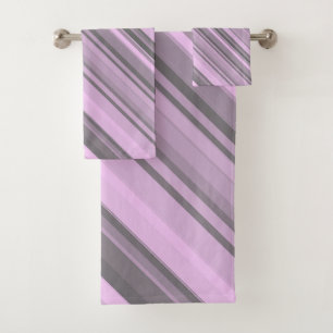 Purple Grey Stripes Towel