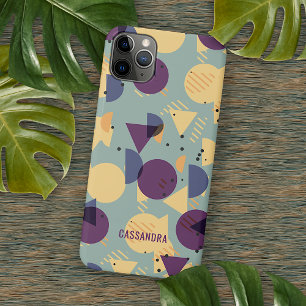 Purple Grey Teal Blue Orange Midcentury Pattern iPhone 12 Case