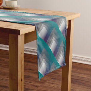 purple grey teal short table runner