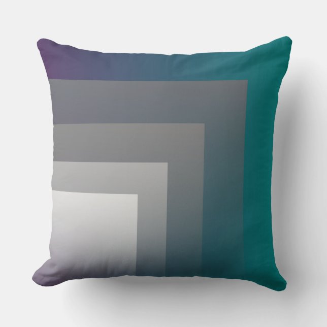 purple grey teal throw pillow (Front)