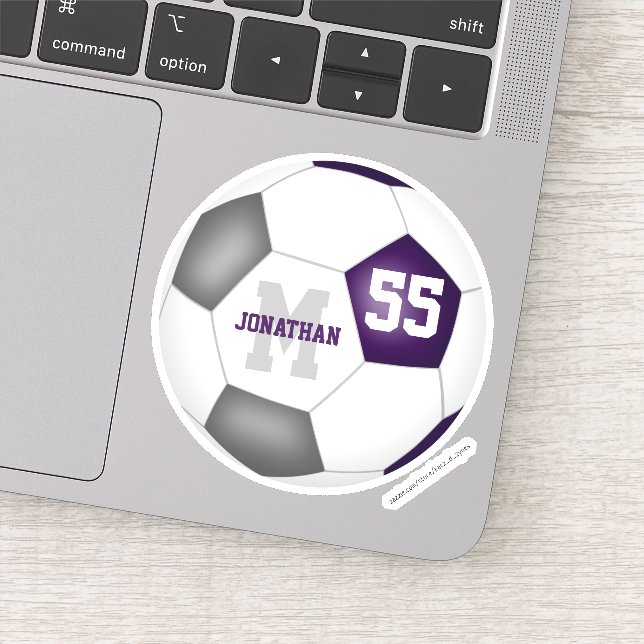 purple grey team colours boys girls soccer (Detail)