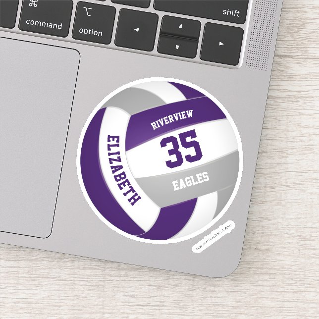 purple grey team colours girls boys volleyball (Detail)