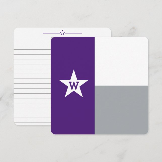 Purple & Grey Texas Flag Flat Card (Front/Back)