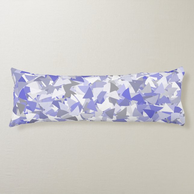 Purple Grey Triangle Pattern Body Pillow (Front)