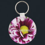 Purple Groomsman Bouquet Keychain<br><div class="desc">A gorgeous image to compliment all of your Groom Party Wedding Keychains!</div>