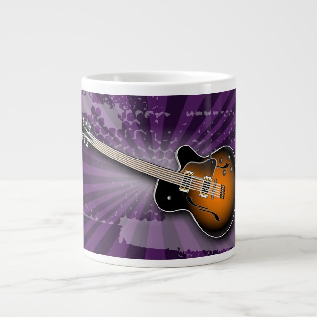 Purple Grunge Burst Guitar Specialty Mug (Front)