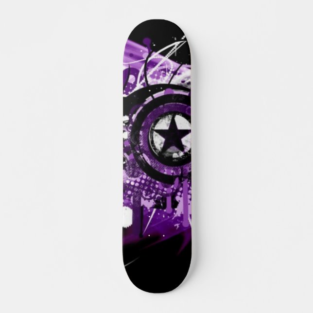 Purple grunge star skateboard (Front)