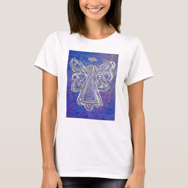 Purple Guardian Angel Custom Art Holiday Shirt (Front)