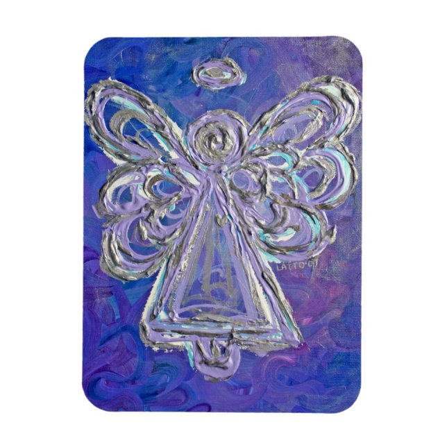 Purple Guardian Angel Custom Magnet Art Painting (Vertical)