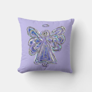 Purple Guardian Angel Decorative Art Throw Pillow