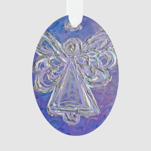 Purple Guardian Angel Gift Holiday Ornament (Front)