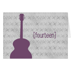 Purple Guitar Grunge Table Number Card